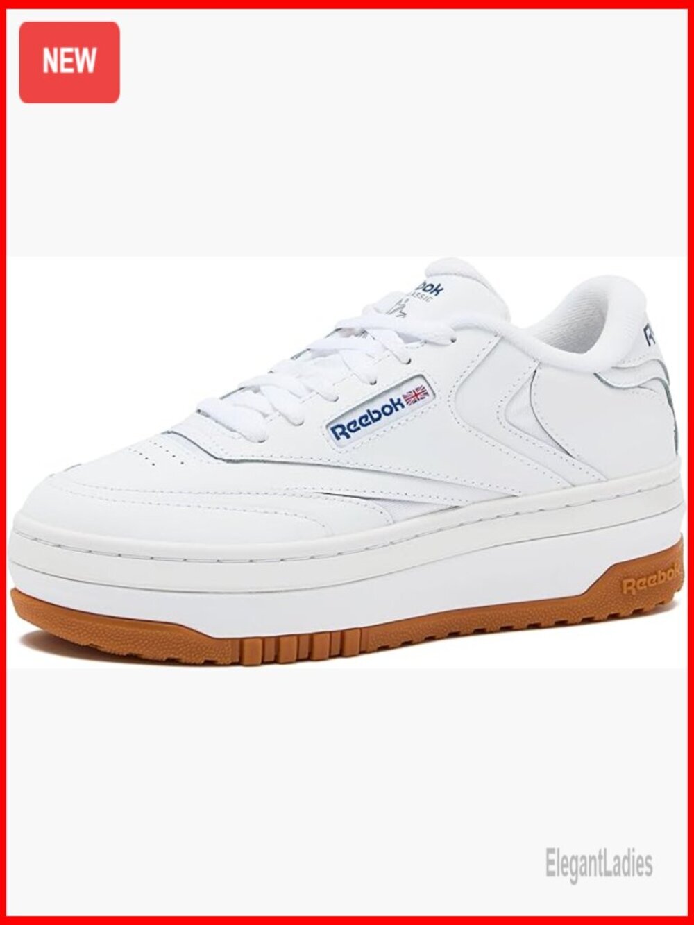 White Platform Sneakers Size 5-11, Leather Casual Tennis Shoes